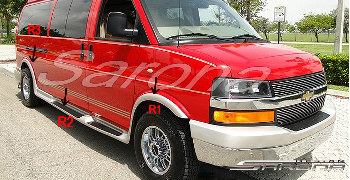 Custom Chevy Express Van  Long Wheel Base Running Boards (2003 - 2024) - $1590.00 (Part #CH-001-SB)